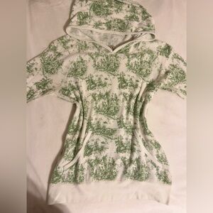Vintage y2k Juicy Couture Toile Print Waffle Knit Pullover Hoodie